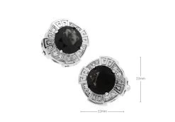 Oversized Black Faceted Crystal Cufflinks (V-CF-C64110B) -Fashionable Costume V CF C64110B 6 51519.1606948963