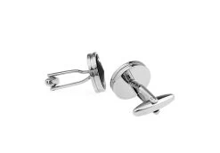 Glass Encased Swarovski® Crystals On Black Cufflinks (V-CF-C64431B-S) -Fashionable Costume V CF C64431B S 2 61022.1522711446