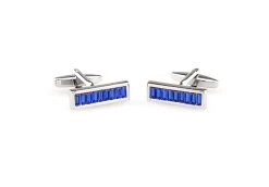 Royal Blue Swarovski® Crystal Baguette Cufflinks (V-CF-C64921BL-S) -Fashionable Costume V CF C64921BL S 3 50015.1534460964