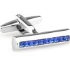 Royal Blue Cylinder Swarovski® Crystal Cufflinks (V-CF-C65337BL-S)