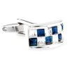 Blue And Diamond Crystal Arch Design Cufflinks (V-CF-C65440CLBL-S)
