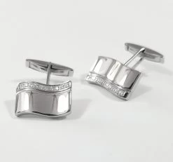 Stainless Steel Swivel Swarovski® Crystal Cufflinks (V-CF-C800C) -Fashionable Costume V CF C800C 5 45425.1609280942