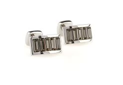 Smoke-Colored Swarovski® Crystal Arch Cufflinks (V-CF-C900SM) -Fashionable Costume V CF C900SM 3 52109.1522715445
