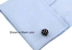Black Swarovski® Crystal Ball Cufflinks (V-CF-C902B) -Fashionable Costume V CF C902 cuff 39049.1534432644