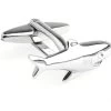 Silver Great White Shark Cufflinks (V-CF-E449-S)