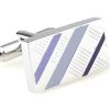 Lilac Enamel Diagonal Design Cufflinks (V-CF-E70422PR1)