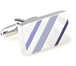 Lilac Enamel Diagonal Design Cufflinks (V-CF-E70422PR1)