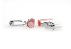 Pink Tone Cat's Eye Stone Cylinder Cufflinks (V-CF-G50014P) -Fashionable Costume V CF G50014P 2 36932.1534791371