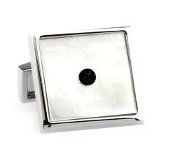 Mother Of Pearl With Center Crystal Cufflinks (V-CF-G50618)