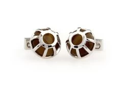 Round Dome Brown Cat's Eye Cufflinks (V-CF-G511BR) -Fashionable Costume V CF G511BR 3 20711.1535196054