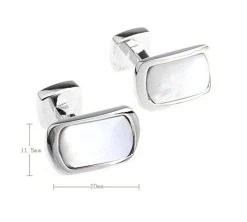 Mother Of Pearl Stationary Cufflinks (V-CF-G5495MP) -Fashionable Costume V CF G5495MP 3 03825.1534796455