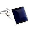 Dark Blue Cat's Eye Stone Square Cufflinks (V-CF-G60741DB)