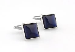 Dark Blue Cat's Eye Stone Square Cufflinks (V-CF-G60741DB) -Fashionable Costume V CF G60741DB 3 97593.1535193156