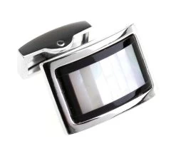 Black Cat's Eye & Mother-of-Pearl Arch Cufflinks (V-CF-G6153B)
