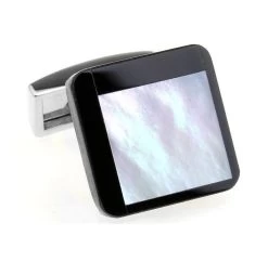 Black Onyx And Mother Of Pearl Cufflinks (V-CF-G6160MP)