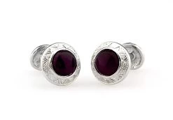 Double Purple Cat's Eye Stone Ornate Bar Cufflinks (V-CF-G61743PR-S) -Fashionable Costume V CF G61743PR S 3 25224.1584516290