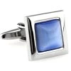 Light Blue Cat's Eye Stone Square Cufflinks (V-CF-G62172LB)