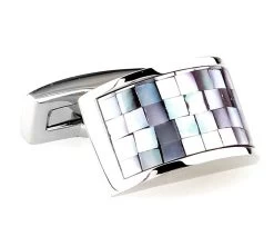 Mosaic Iridescent Mother-of-Pearl Arch Cufflinks (V-CF-G64054GY-S)