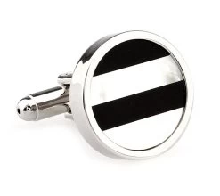 Black Onyx And Mother Of Pearl Cufflinks (V-CF-G66210)