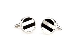 Black Onyx And Mother Of Pearl Cufflinks (V-CF-G66210) -Fashionable Costume V CF G66210 3 73894.1549574269