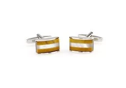Tan Cat's Eye & Mother Of Pearl Cufflinks (V-CF-G66498BRM) -Fashionable Costume V CF G66498BRM 3 56947.1535196280