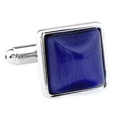 Blue Cat's Eye Stone Square Cufflinks (V-CF-G66604BL)
