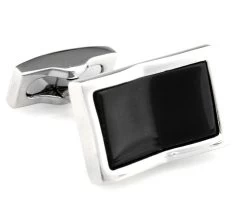 Rectangular Black Onyx Cufflinks (V-CF-G9177B)