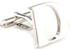 Large Personalized Initial Cufflinks - Letter D - Plus Your Choice (V-CF-M17046S-LT-D)