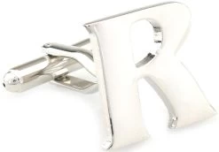 Large Personalized Initial Cufflinks - Letter R - Plus Your Choice (V-CF-M17046S-LT-R)