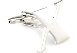 Large Personalized Initial Cufflinks - Letter X - Plus Your Choice (V-CF-M17046S-LT-X)