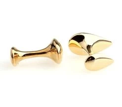 Gold Tear Drop Cufflinks (V-CF-M415-G) -Fashionable Costume V CF M415 G 2 23149.1608388102