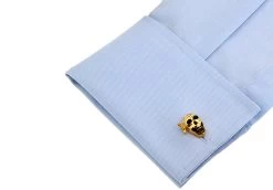 Black And Gold Pirate Skull Cufflinks (V-CF-M421-G) -Fashionable Costume V CF M421 G 4 57269.1552677383