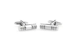 Long Silver Cylinder Cufflinks (V-CF-M50255S) 5 Long Silver Cylinder Cufflinks (V-CF-M50255S) -Fashionable Costume V CF M50255S 3 35521.1535163011