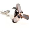 Tarnished Copper Moving Propeller Cufflinks (V-CF-M52653-C)