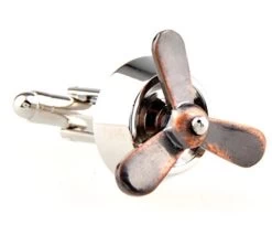 Tarnished Copper Moving Propeller Cufflinks (V-CF-M52653-C)