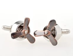 Tarnished Copper Moving Propeller Cufflinks (V-CF-M52653-C) -Fashionable Costume V CF M52653 C 3 04035.1580185165