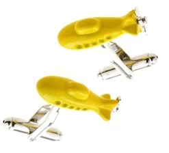 Yellow Submarine With Moving Propeller Cufflinks (V-CF-M52988) -Fashionable Costume V CF M52988 3 18870.1580513525