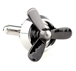 Moving Propeller Tungsten Cufflinks (V-CF-M64825-T)