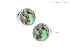 Knob Style Abalone Shell Cufflinks (V-CF-S512) -Fashionable Costume V CF S512 3 49005.1550043847