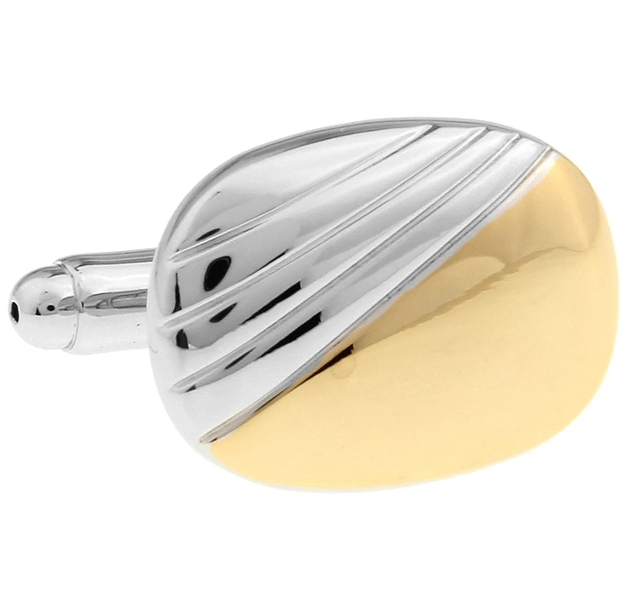 Gold Panel Silver Cufflinks (V-CF63713) 1 Gold Panel Silver Cufflinks (V-CF63713)