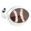 Glass Encased Swarovski® Crystal Oval Cufflinks (V-CF65286)