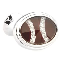 Glass Encased Swarovski® Crystal Oval Cufflinks (V-CF65286)