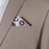 100% Cotton Pre-Folded Pocket Square Handkerchief Insert - Brown Paisley
