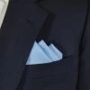 Blue 100% Cotton Pre-Folded Pocket Square Handkerchief Insert