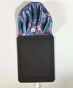 Blue With Pink Flowers Pre-Folded Pocket Square Insert -Fashionable Costume VA PPO 003 . 49746.1672781052