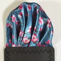 Blue With Pink Flowers Pre-Folded Pocket Square Insert -Fashionable Costume VA PPO 003 5 85541.1672781052