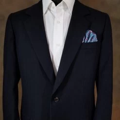 Blue With Pink Flowers Pre-Folded Pocket Square Insert -Fashionable Costume VA PPO 003 96695.1672780978