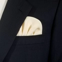 Cream 100% Silk Charmeuse Pre-Folded Pocket Square Insert 11 Cream 100% Silk Charmeuse Pre-Folded Pocket Square Insert -Fashionable Costume VA PSI 012 35810.1667334412