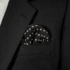 Black With Cream Squares 100% Silk Pre-Folded Pocket Square Insert