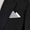 Two-Tone White Dots On Light Grey 100% Cotton Pre-Folded Pocket Square Insert